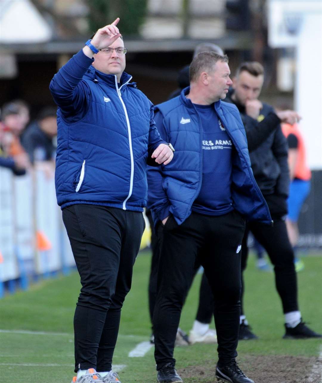 Knights manager Lewis Thorogood and his assistant Mark Melson
