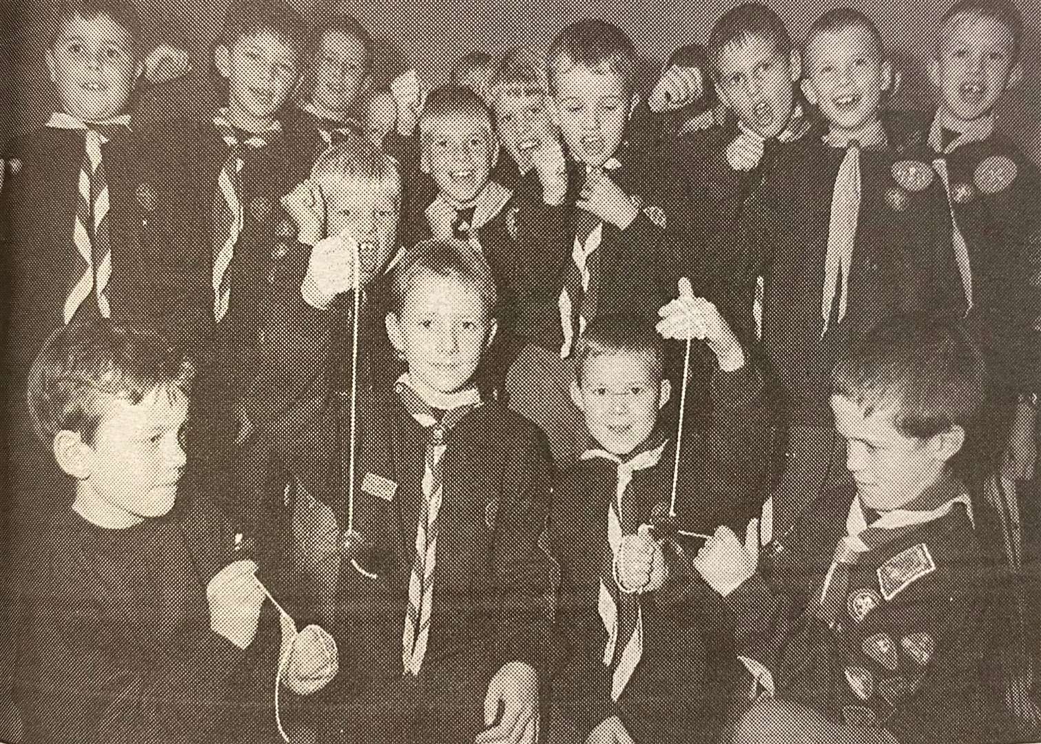 Cubs Jacob Riley, Timothy Darnes, Harley Whincop and Matthew Fox battling for conker supremacy 25 years ago.
