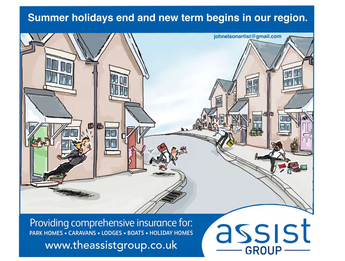 John Elson cartoon sponsored by the Assist Group