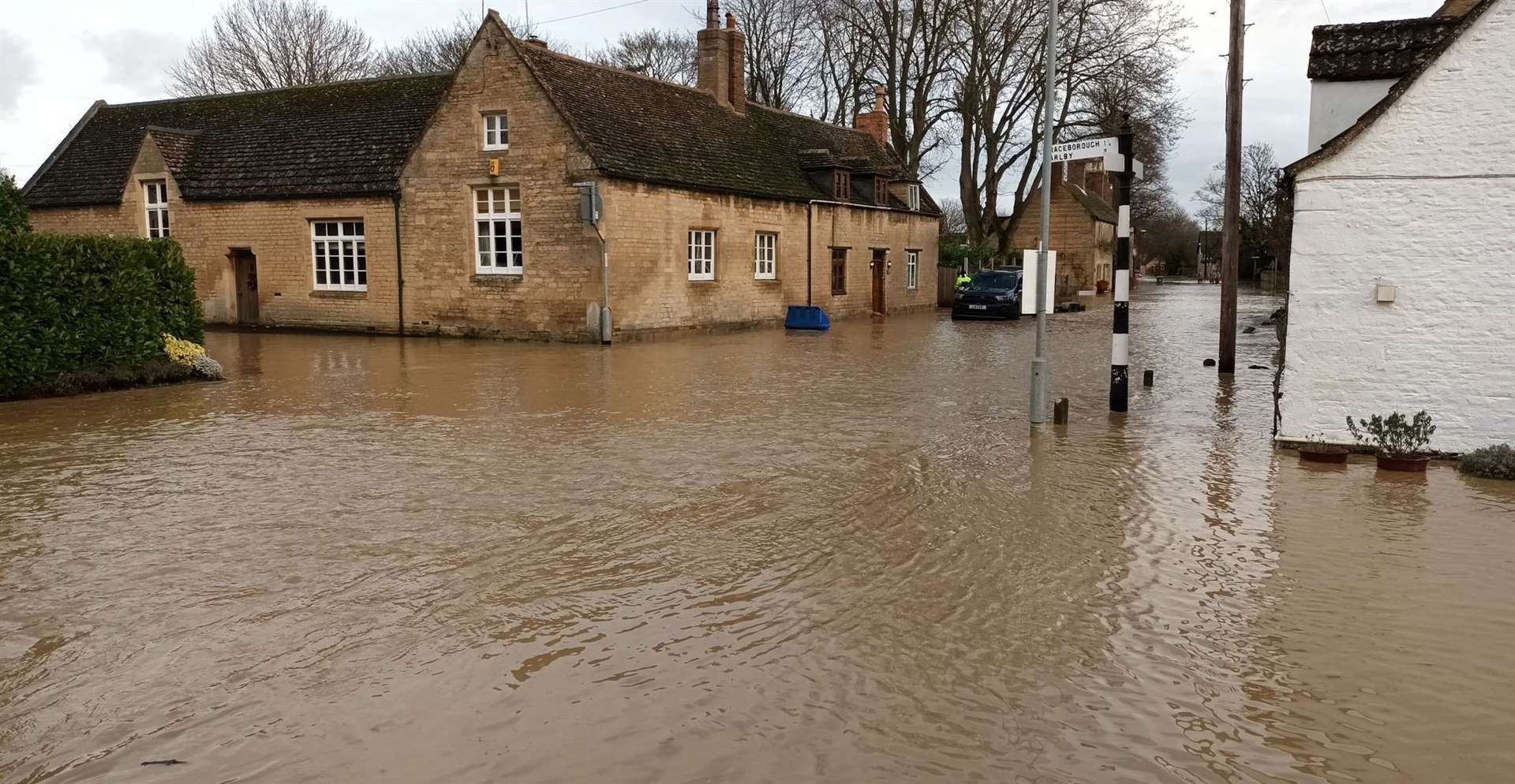 Flooding in Market Deeping on January 3, 2024. Photo: Adam Brookes