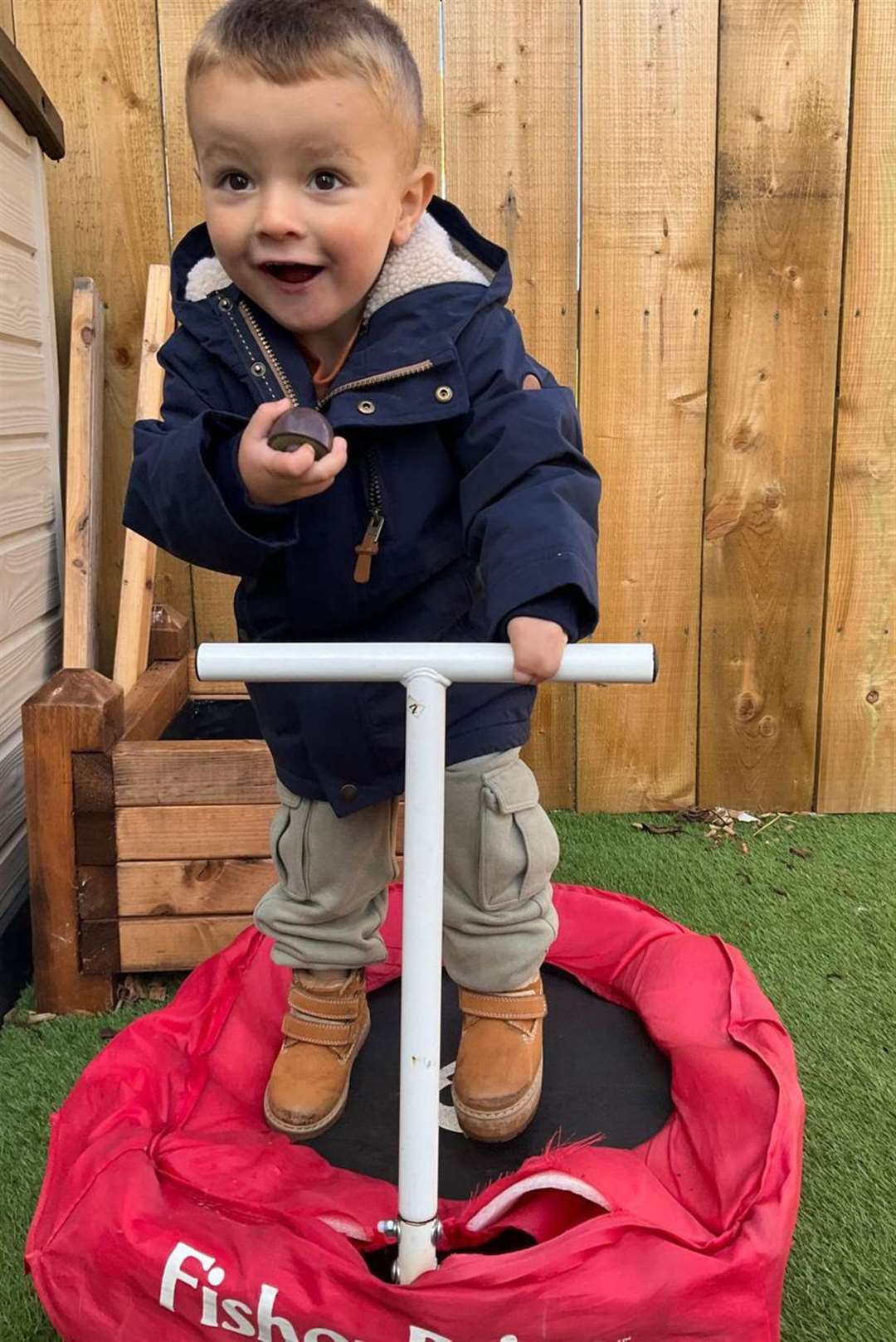 Oaklen wears specialist shoes to help balance the differences in his legs. PHOTO: SUBMITTED