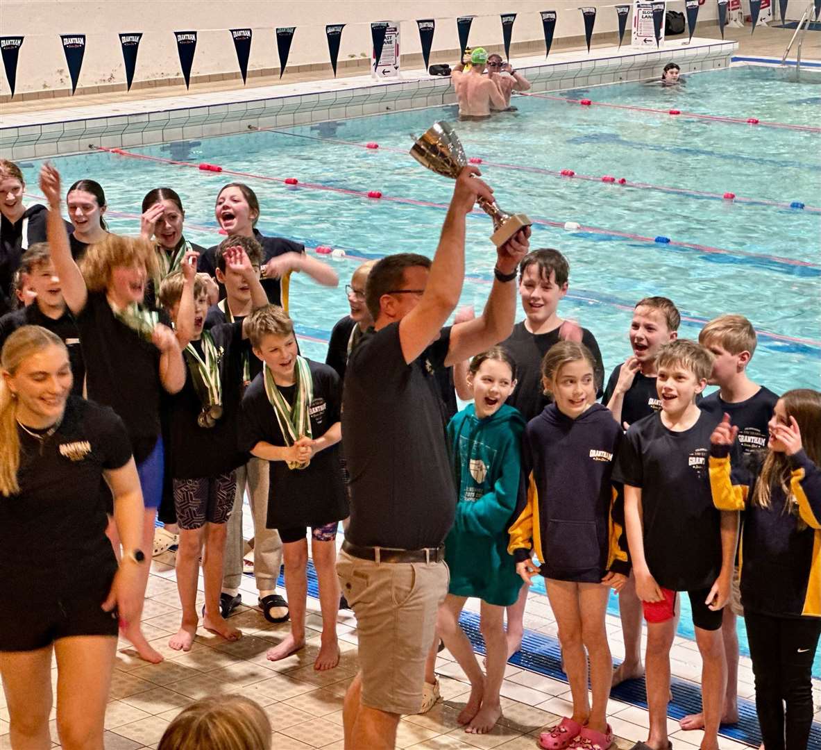 Members of Grantham Swim Club celebrating