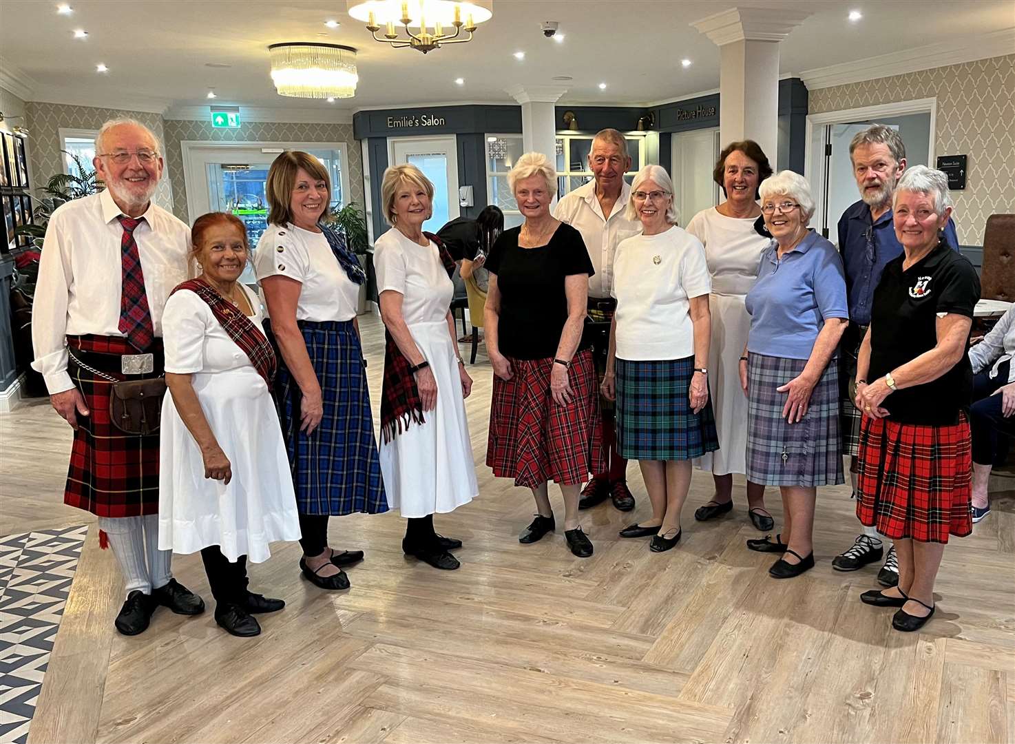 Scottish country dancers performed at care homes for St Andrews Day.