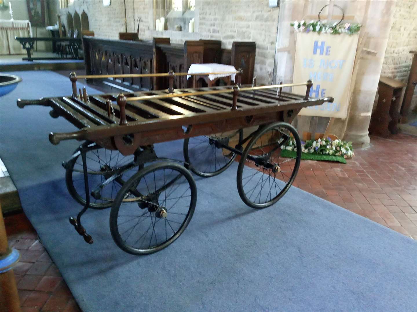 The restored bier. Photo: Jeff Thompson
