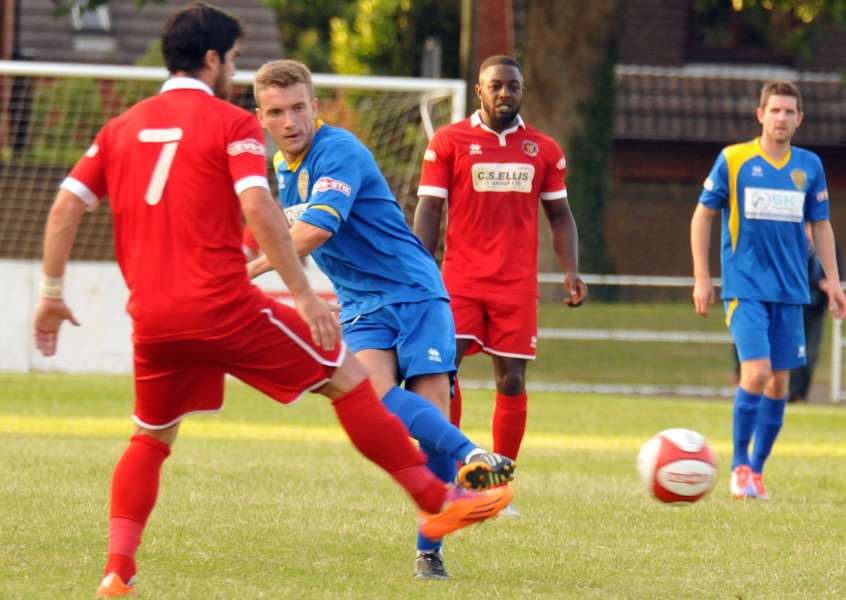 Sir Halley Stewart Field, Spalding - football action v Stamford ANL-150717-232413009