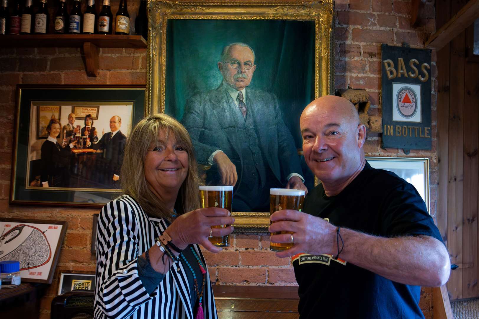 Jaclyn & Stuart pictured in the Harry Bateman Archive Room Photo: BATEMANS BREWERY