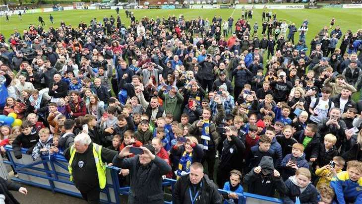 A crowd of 1,700 celebrated Spalding United's celebration. Photo: Chris Lowndes