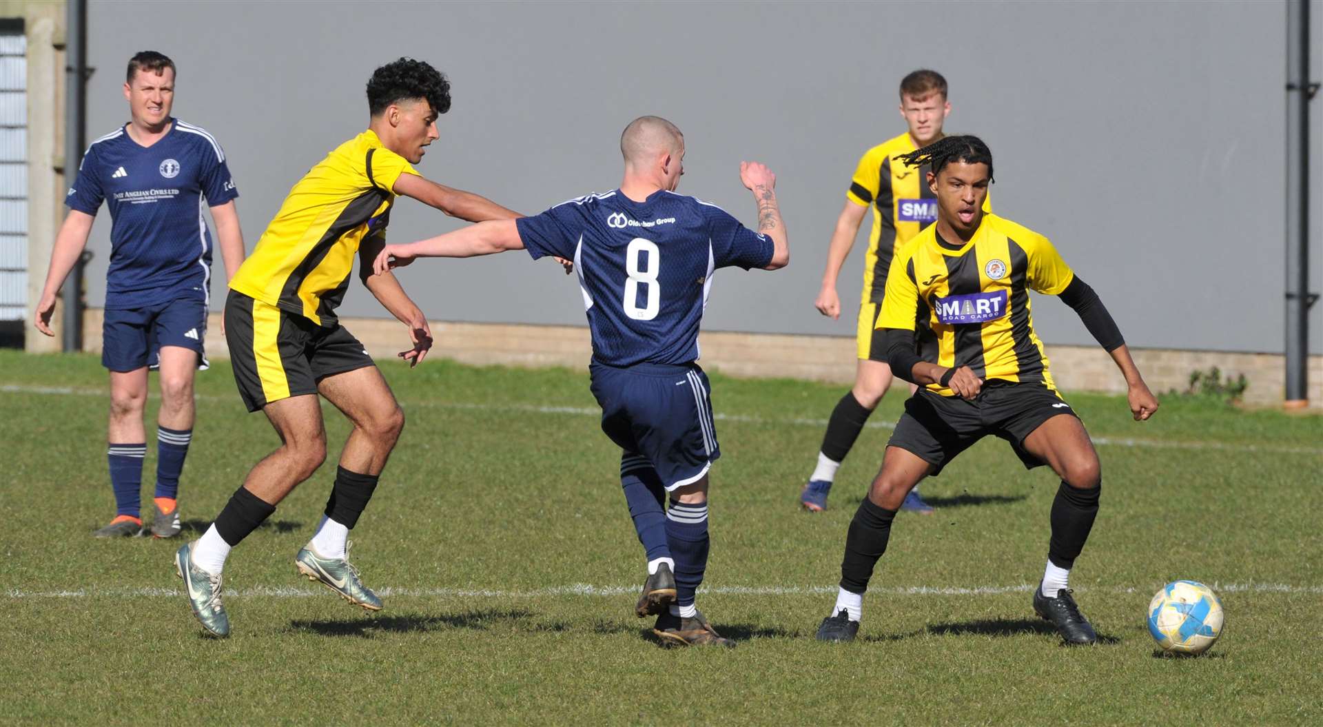 Action from Holbeach United Reserves' home game with Moulton Harrox at Carter's Park. Photo: Chris Lowndes