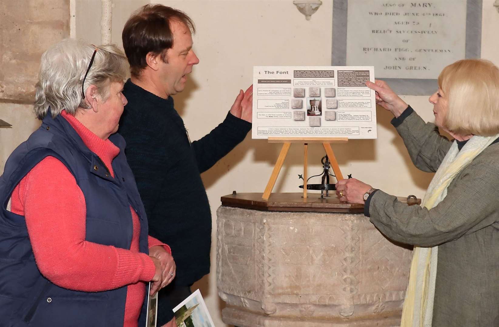 Maggie Ashcroft, chair of West Deeping Heritage Group, explains its history to Councillor Ashley Baxter, leader of South Kesteven District Council