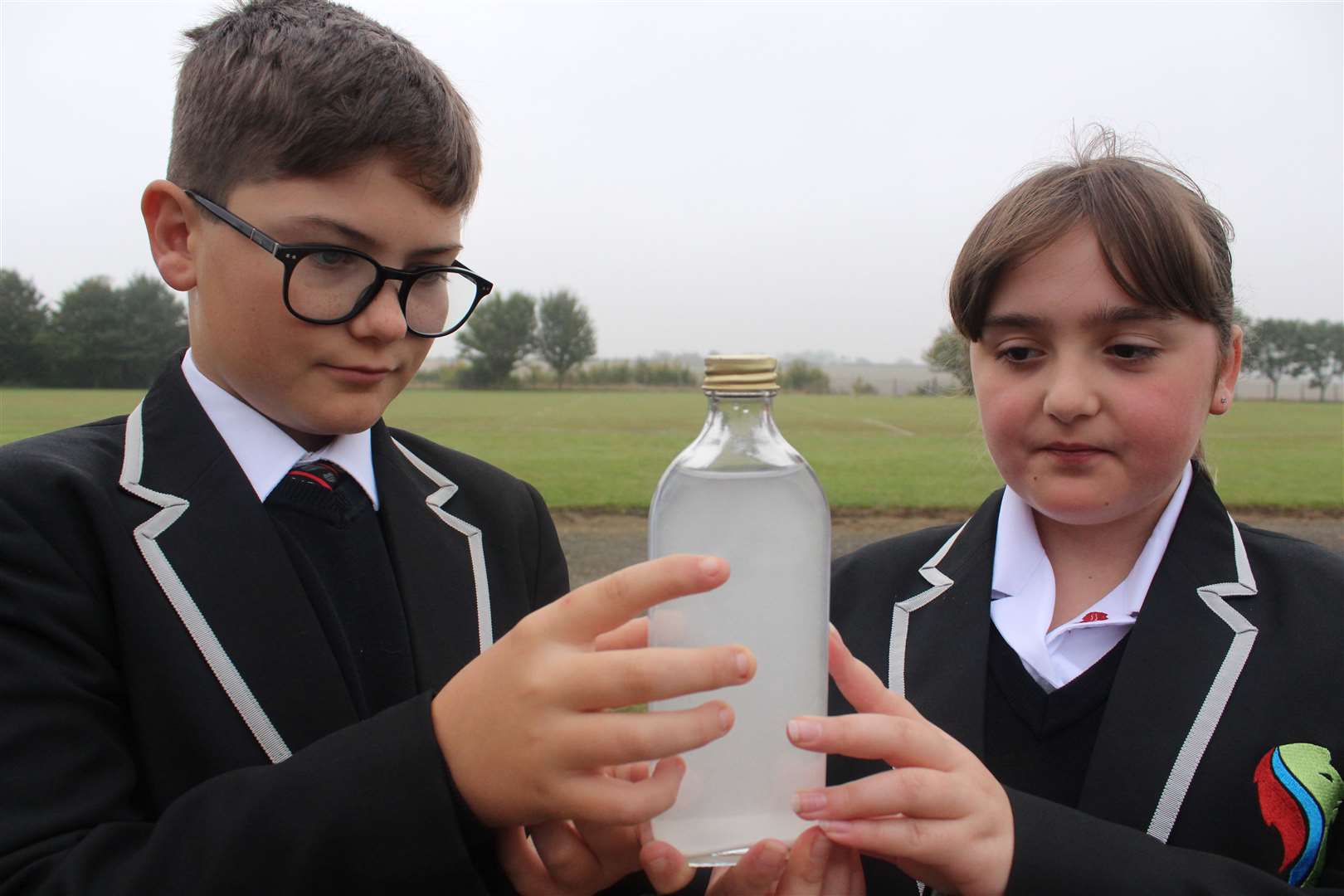 The science lab experiment was designed using everyday objects. Photo: Stamford Welland Academy