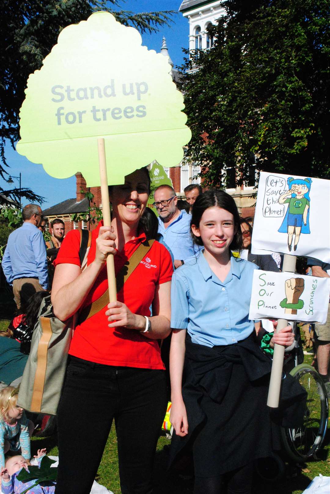 Protesters have gathered in Grantham as part of a global "climate strike" day. (17067635)