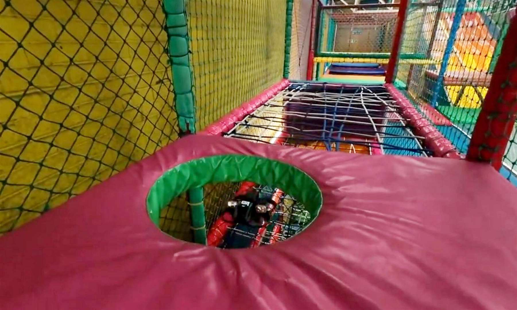 Fascinating footage shows police training drone pilots - in a children's soft play centre