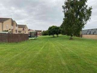 The green space between Wellington Way and Peacock Square. Photo: SKDC