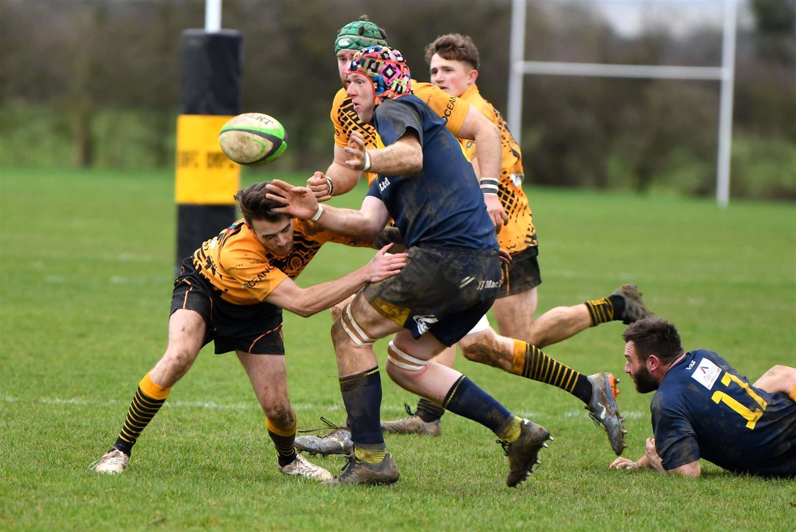 Match action from Bourne's victory over Oakham on Saturday. Photo: Alan Hancock