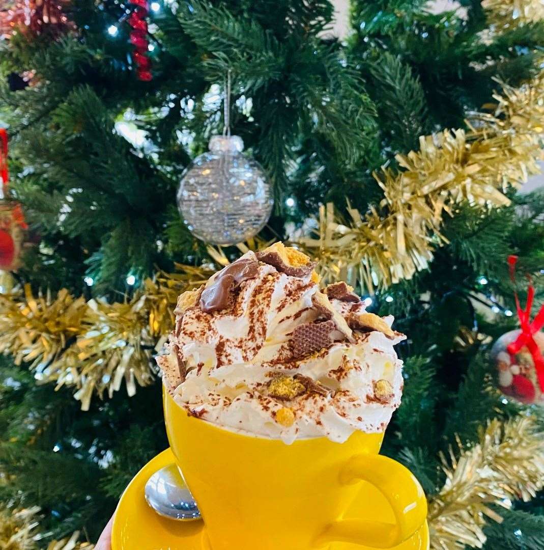 Vine House Farm Cafe honeycomb hot chocolate