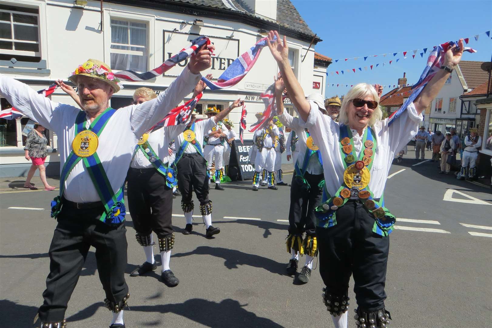 Morris dancers outside the Welby Arms in Allington, near Grantham. Photo: Paul Hayley