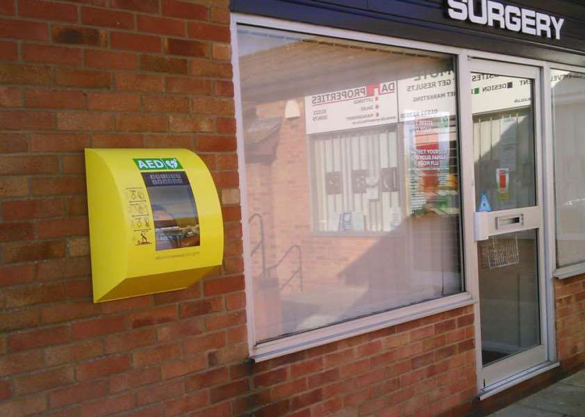 An automated external defibrillator.