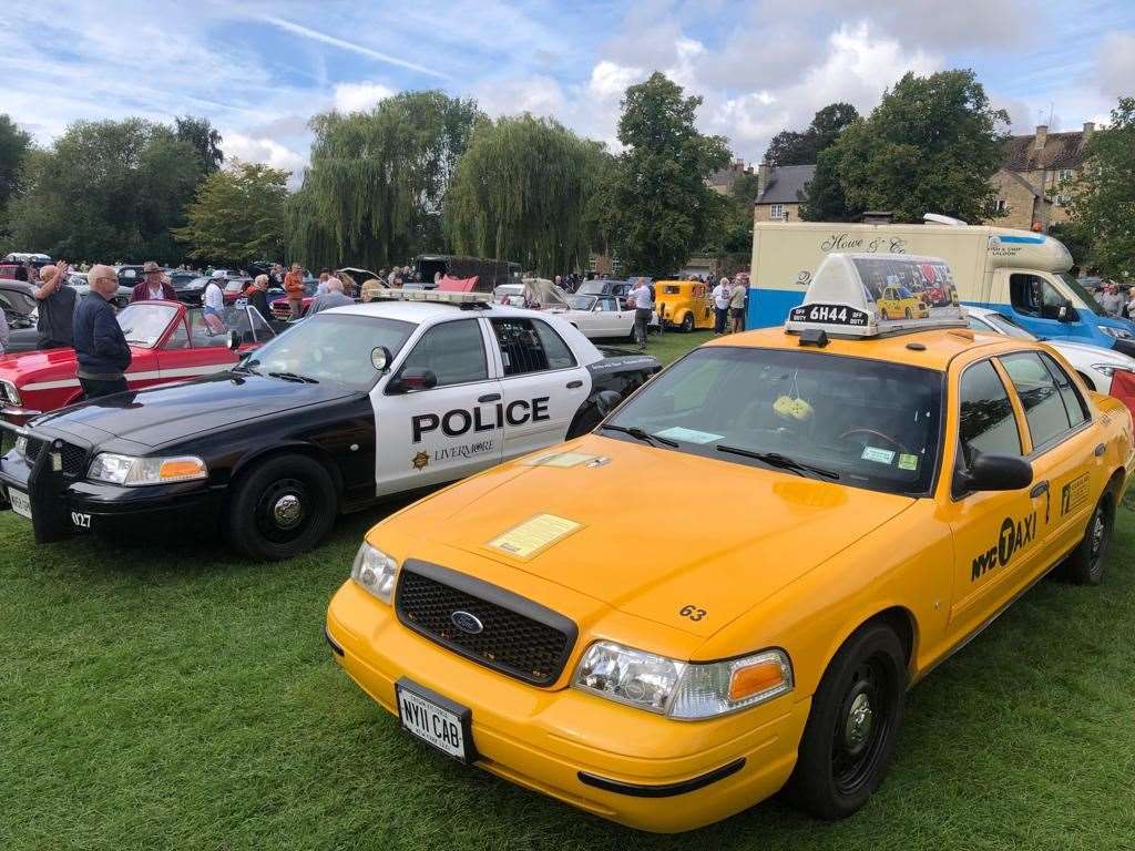 A Ney York City taxi and a Californian police car were big attractions