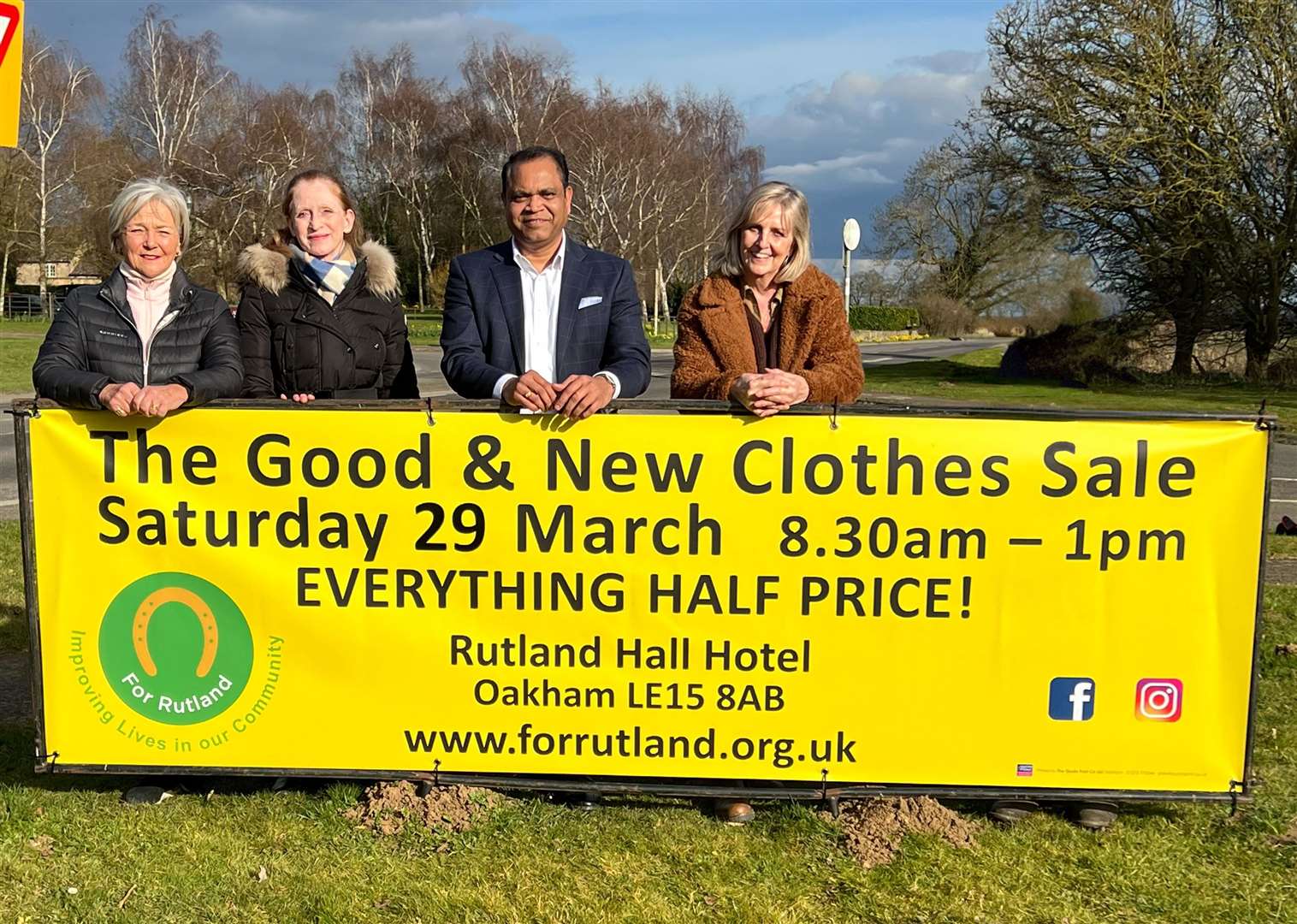 From left, For Rutland members Trish Ruddle, Jeannette Warner, and Alison Taylor, with, third from left, Sunil Kanjanghat director of Rutland Hall Hotel