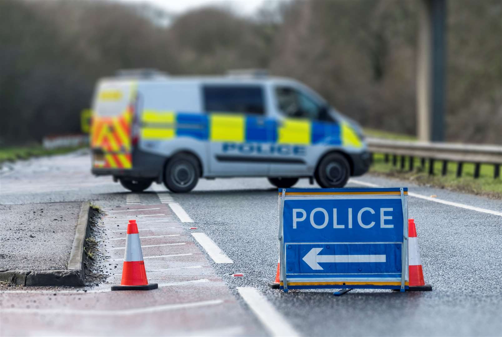 A stock image of police at a crash scene