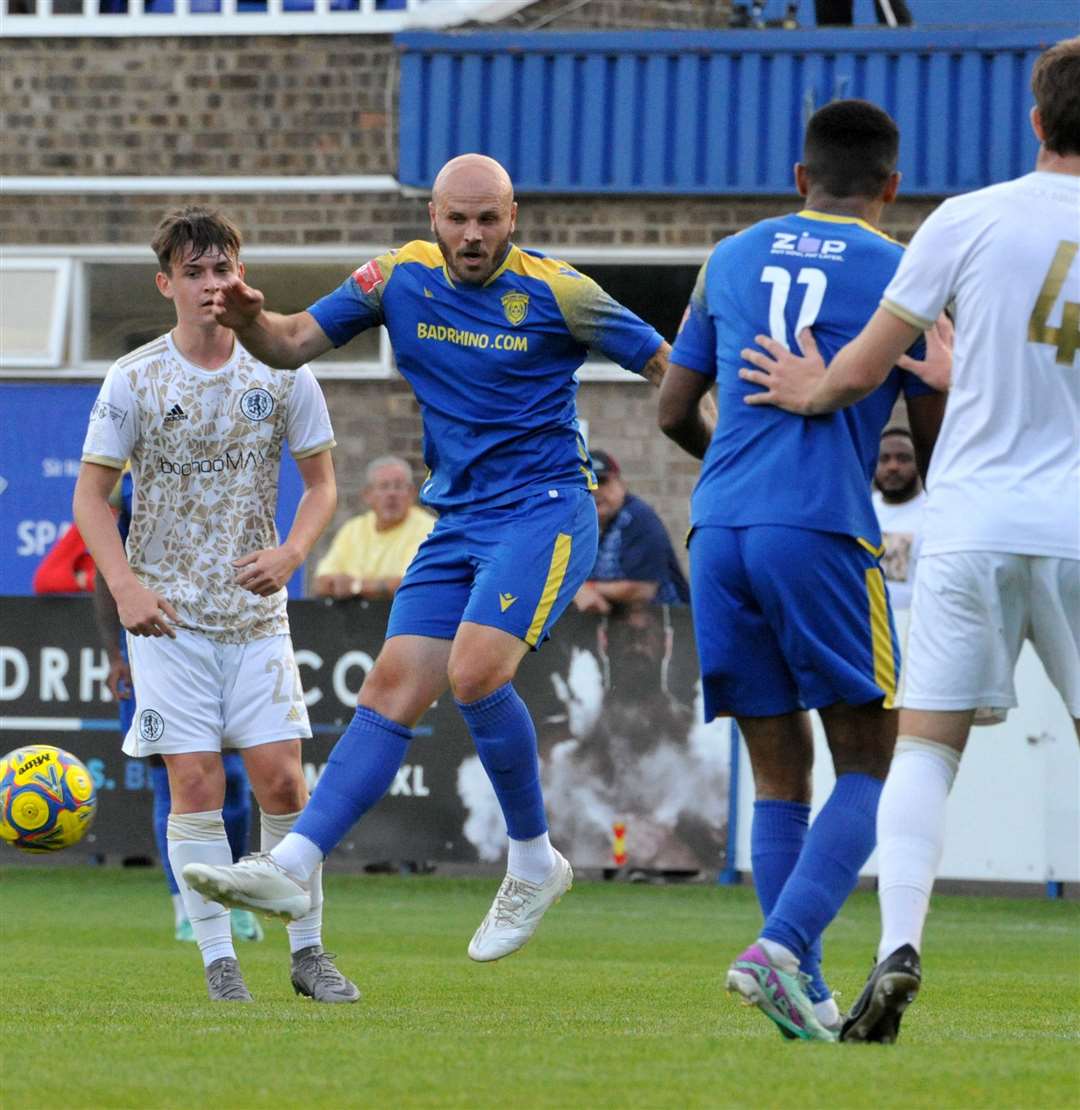 Action from Spalding's victory over Macclesfield. Photo: Chris Lowndes
