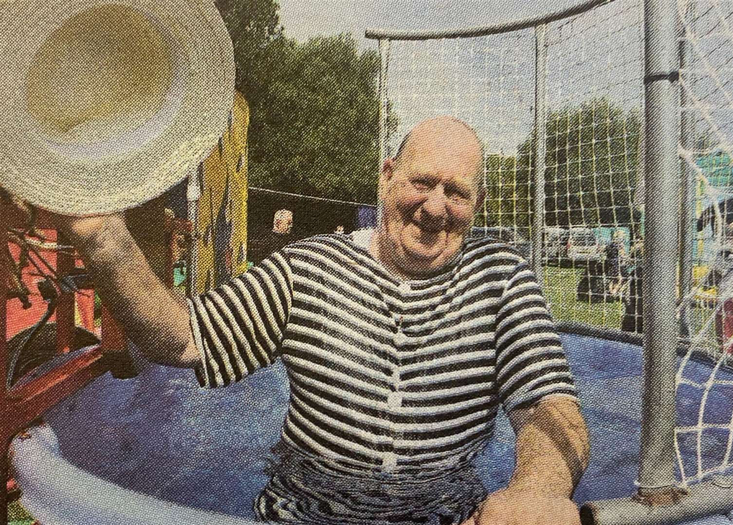 Clem Walden after his dunking 10 years ago.