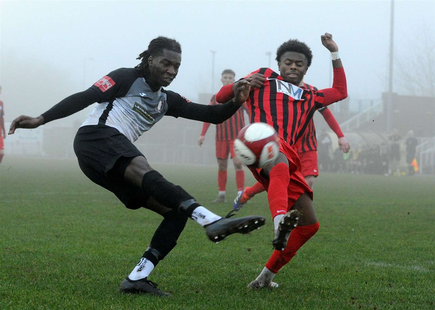 Action from Grantham Town's home defeat to Long Eaton on Boxing Day. Photo: Chris Lowndes