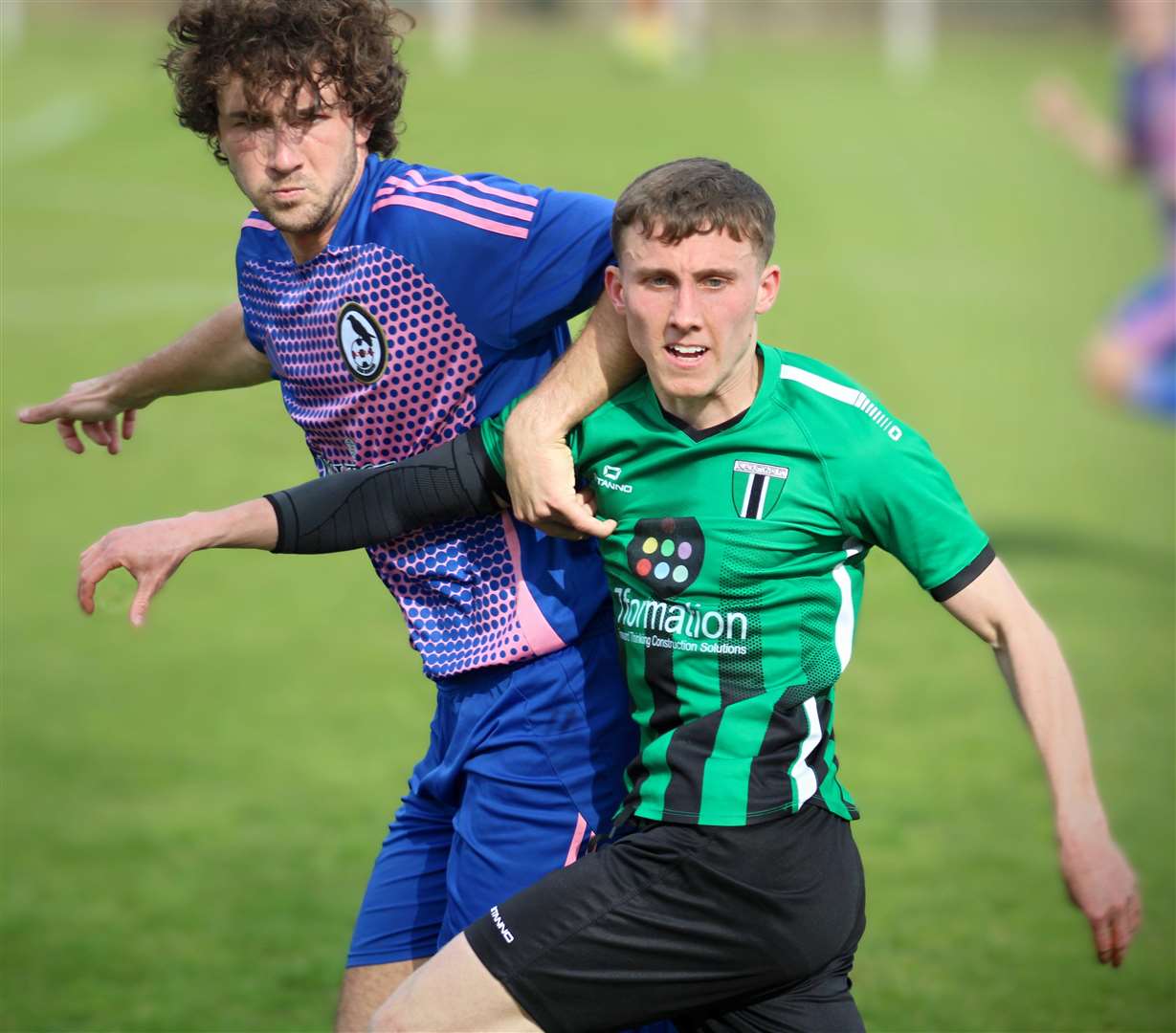 Josh Barrett in action against Coalville on Saturday. Photo: Darren Wiggins