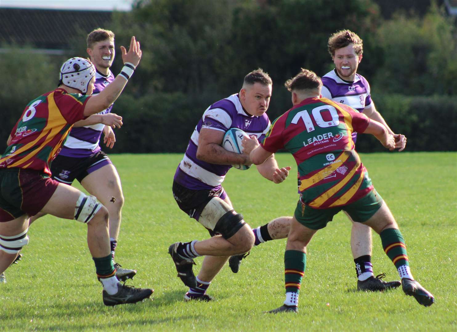 Action from Stamford's home win over Old Laurentians. Photo: Darren Dolby
