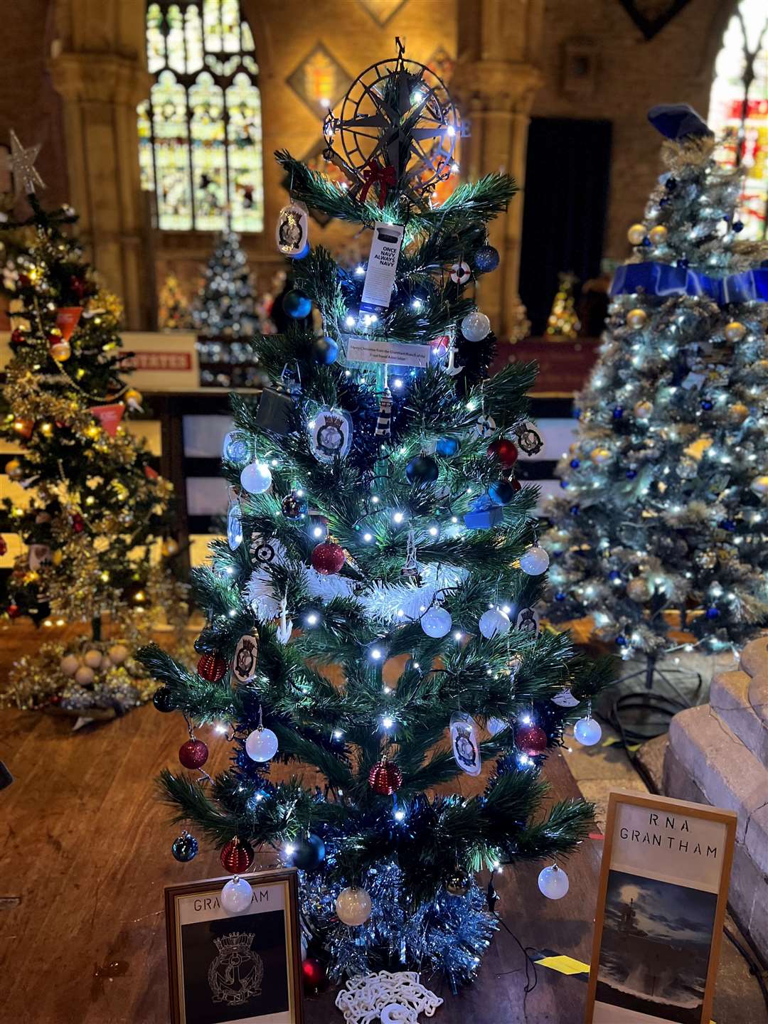 A Christmas tree at the Grantham festival