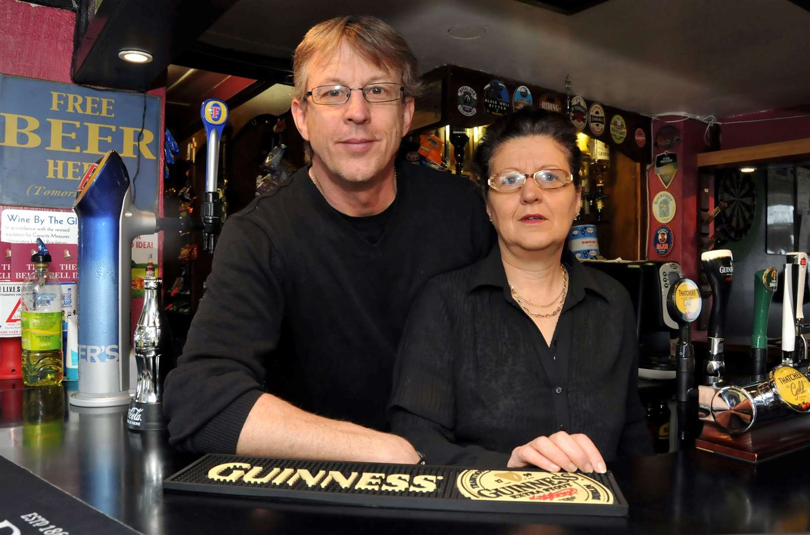 Owners of The Bell pub Dave and Kathleen Filby