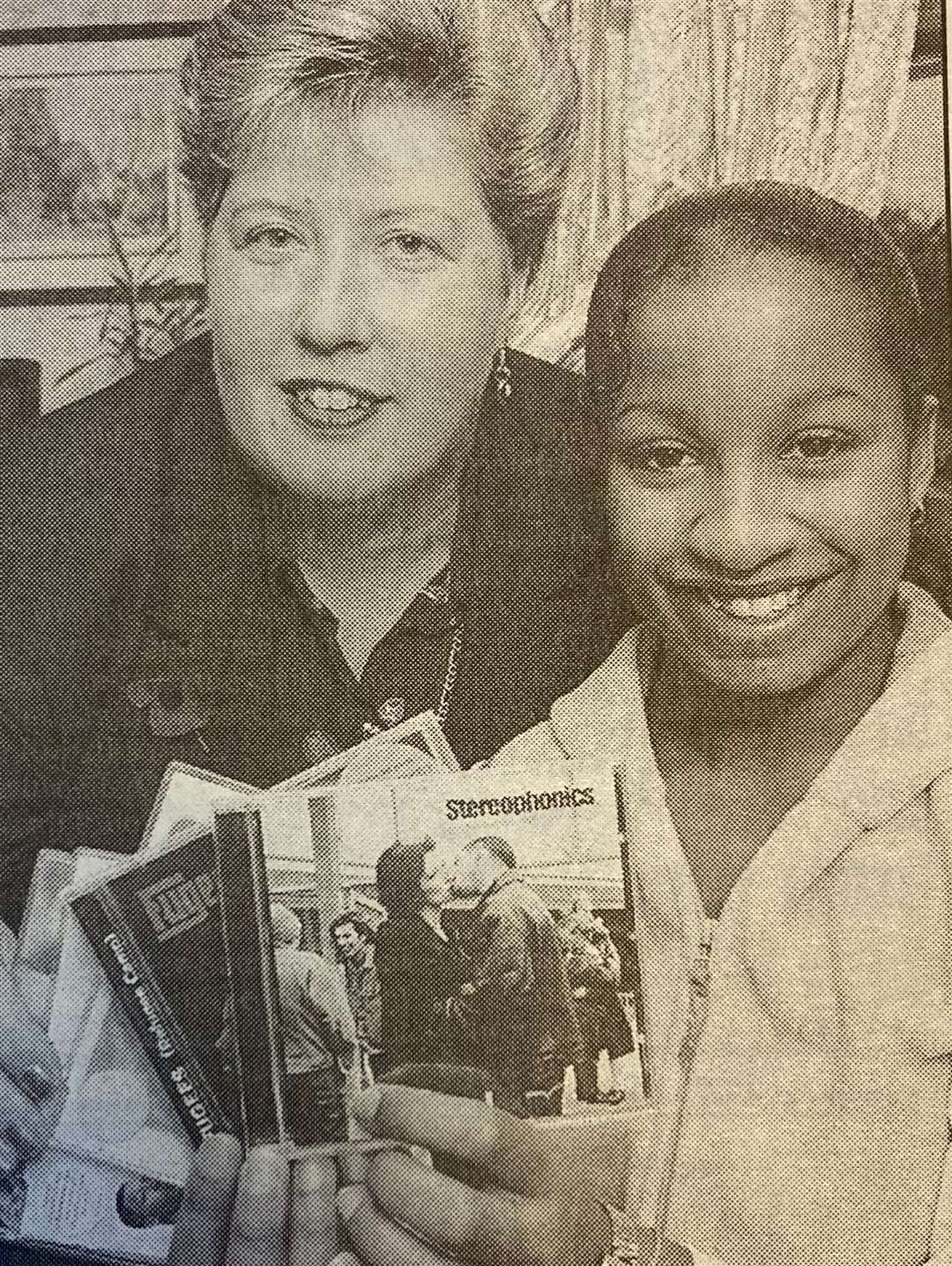 Linda Neal, chairman of South Kesteven customer services with Kara Christie, winner of South Kesteven District Council's Local Democracy week free draw prize 25 years ago.