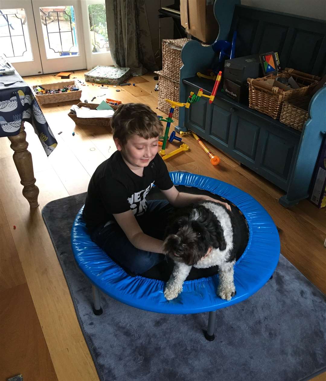 Jack Sage with pet dog Ted