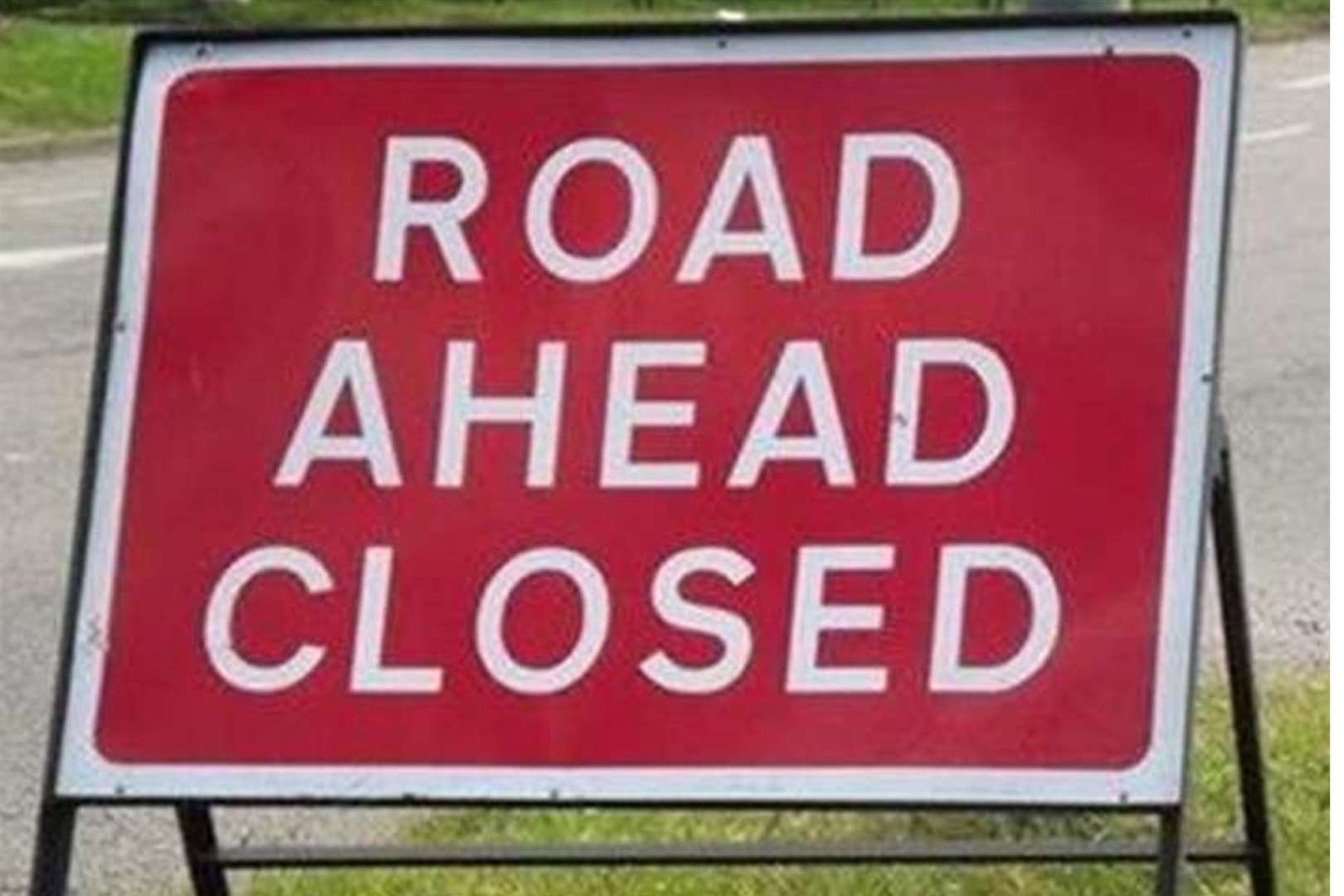 Road closed. Stock image
