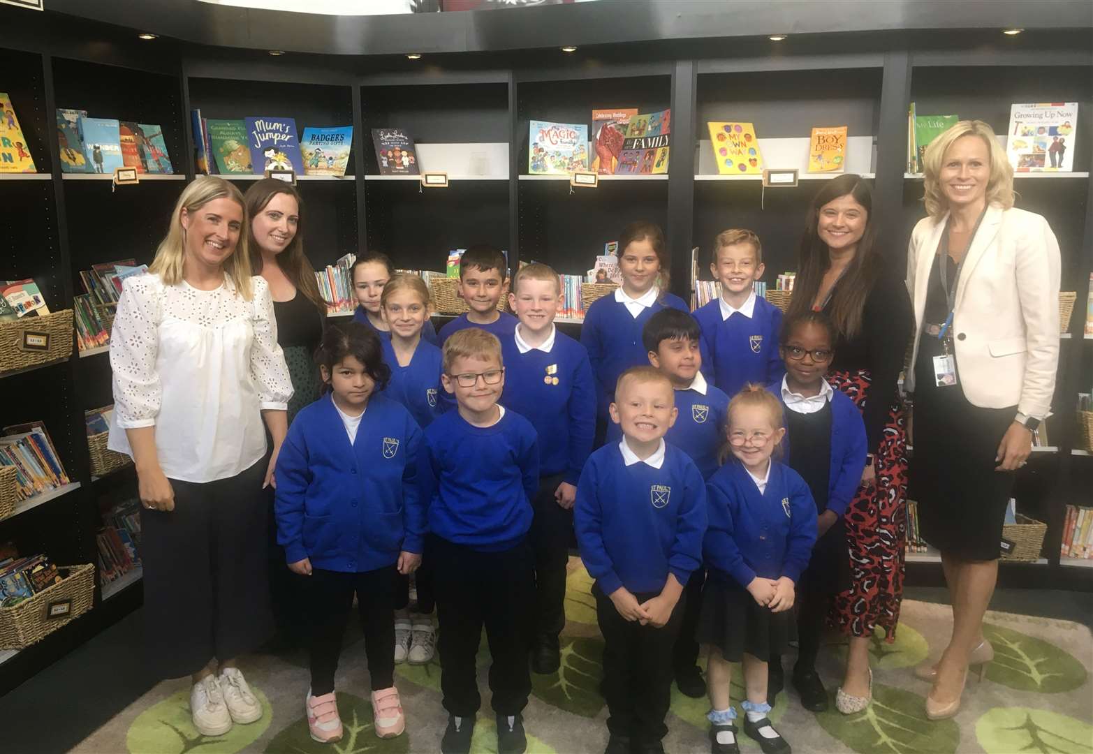 Staff and pupils at St Paul's School in Spalding celebrate