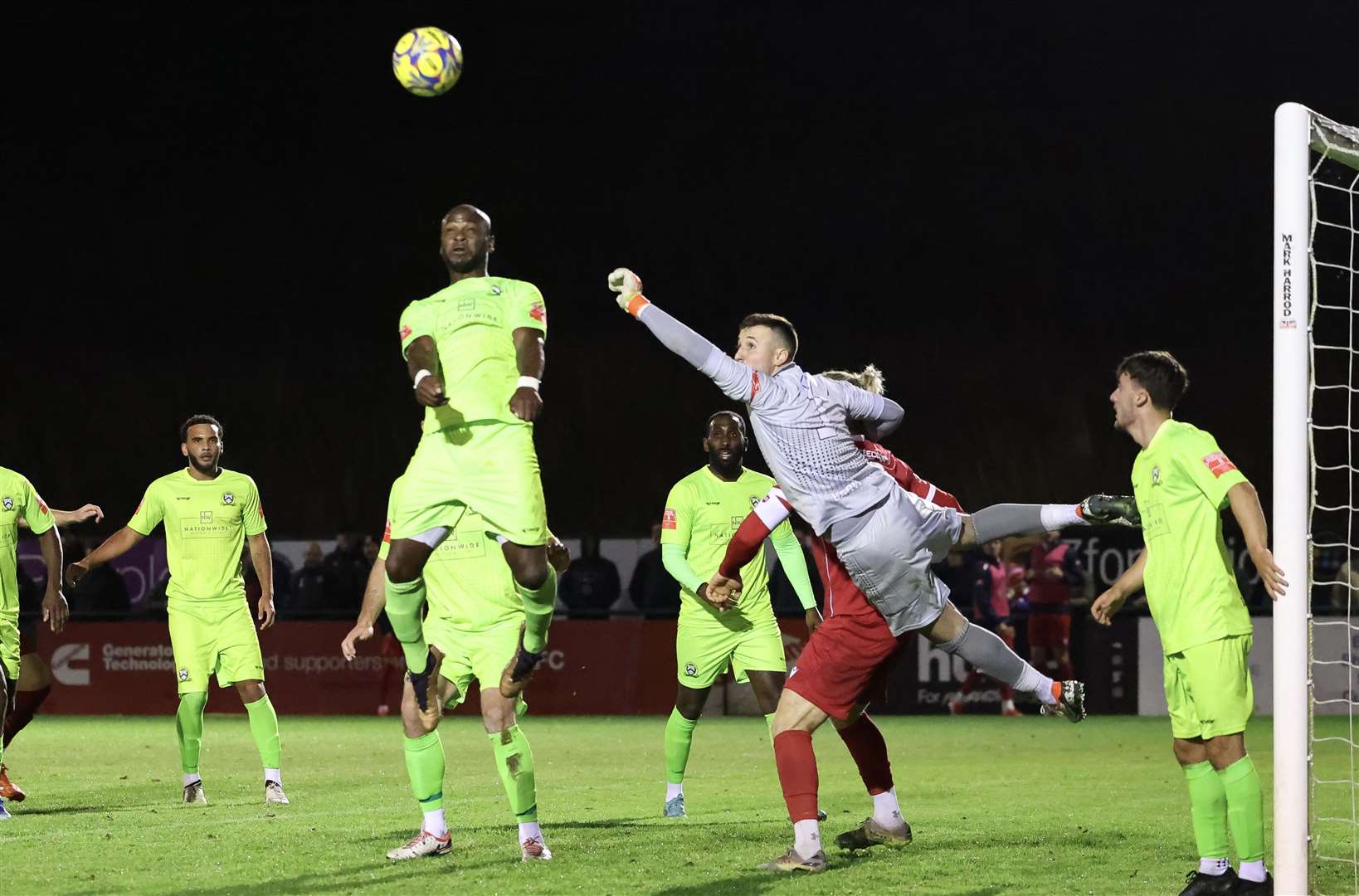 Leroy Lita heads clear for Barwell. Photo: Rob O'Brien