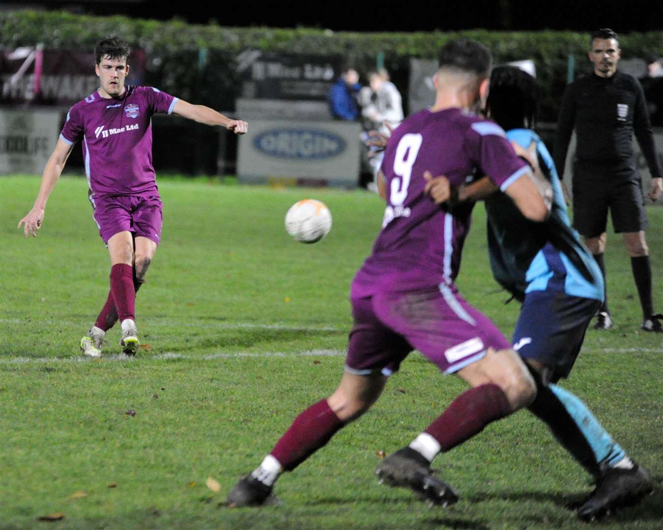 Action from Bourne Town's victory over Radford. Photo: Chris Lowndes