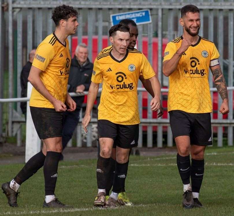 Action from Harrowby's victory at Kimberley Miners Welfare on Saturday. Photo: Steve Nesbitt @lincssnapper