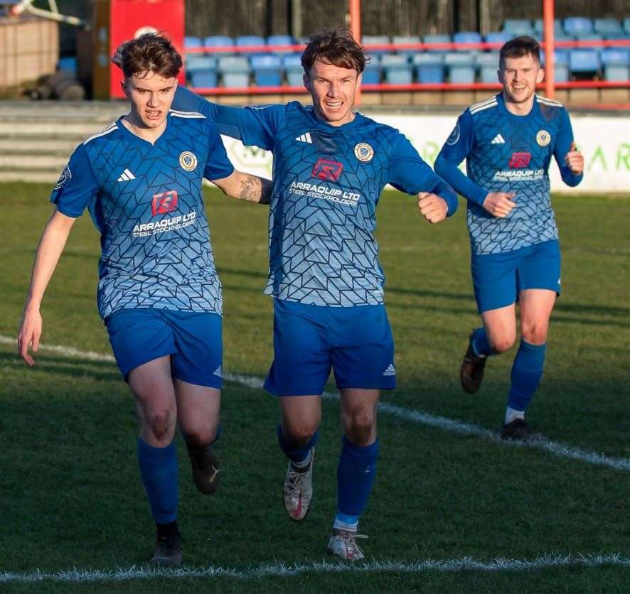 Action from Harrowby's victory at Shirebrook on Saturday. Photo: Steve Nesbitt @lincssnapper
