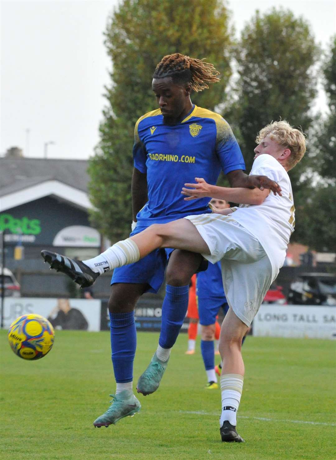 Action from Spalding's victory over Macclesfield. Photo: Chris Lowndes