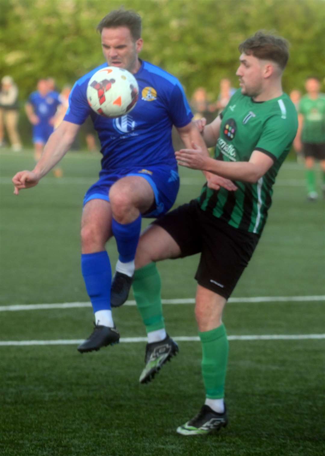 March (Blue) v Blackstones (Green and Black) in the final of the Hinchingbrooke Cup