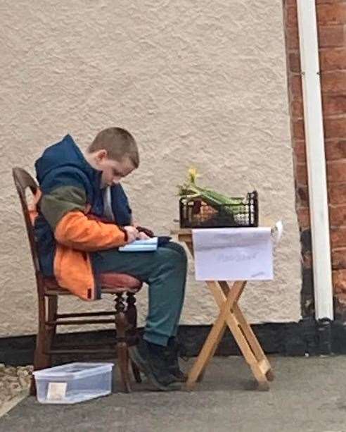 David Martin, 10, sells cheese raffle tickets outside the Great Gonerby Post Office once a month to raise money for Grantham Foodbank. (63483662)