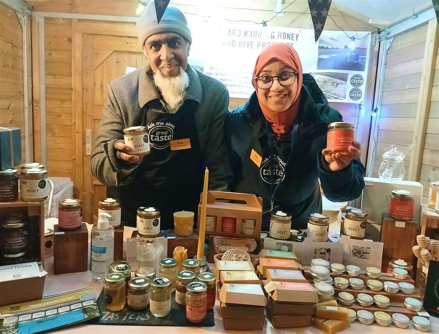 Busy honey experts Khalil and Salma Attan from Bees and Co