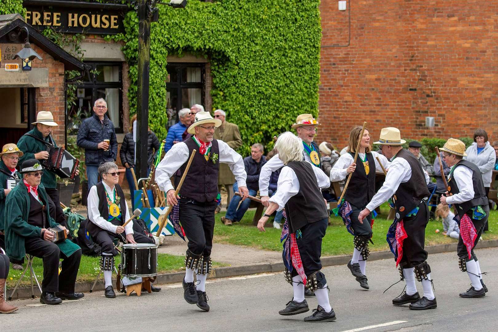 Morris dancers outside the Welby Arms in Allington, near Grantham. Photo: Paul Hayley