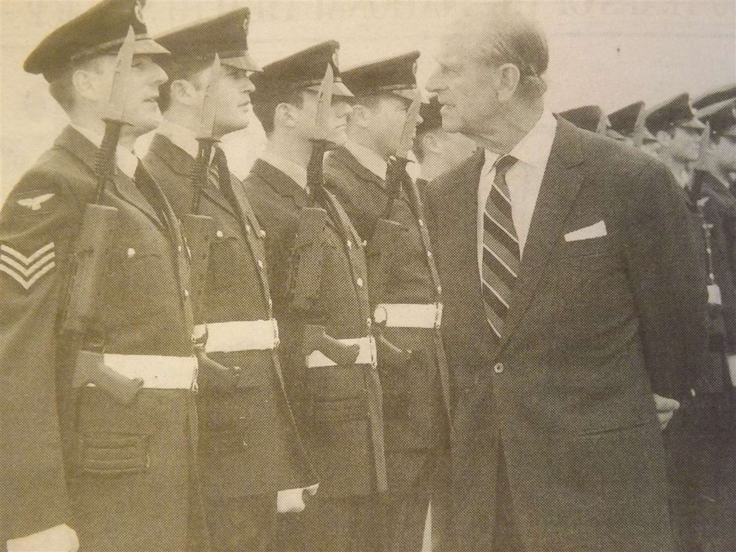 25 years ago: June 26, 1998 – HRH Prince Philip exchanges a few words with a sergeant in the guard of honour during his visit to RAF Wittering.