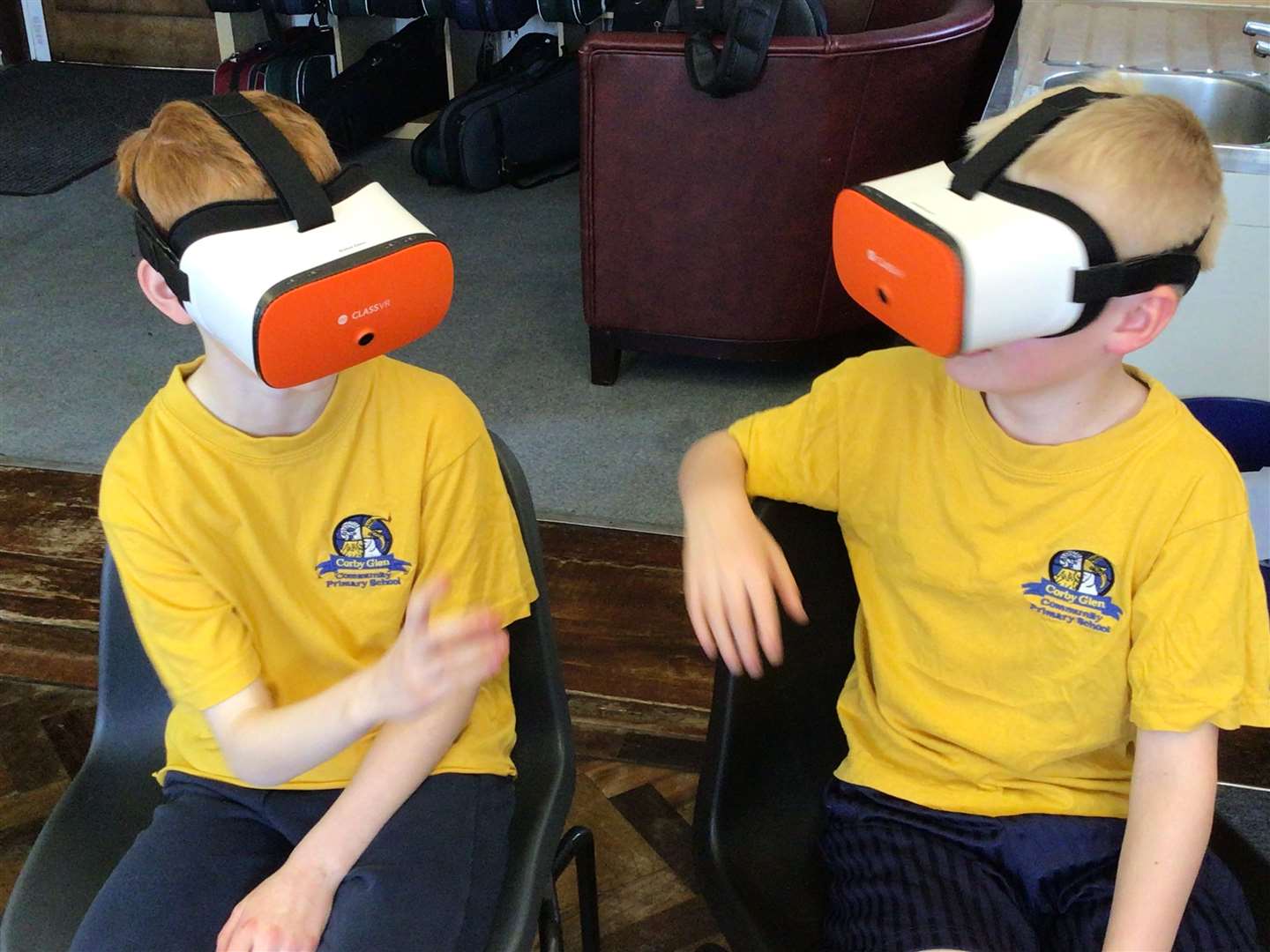 Corby Glen Primary School pupils used Virtual Reality headsets to bring their topics to life