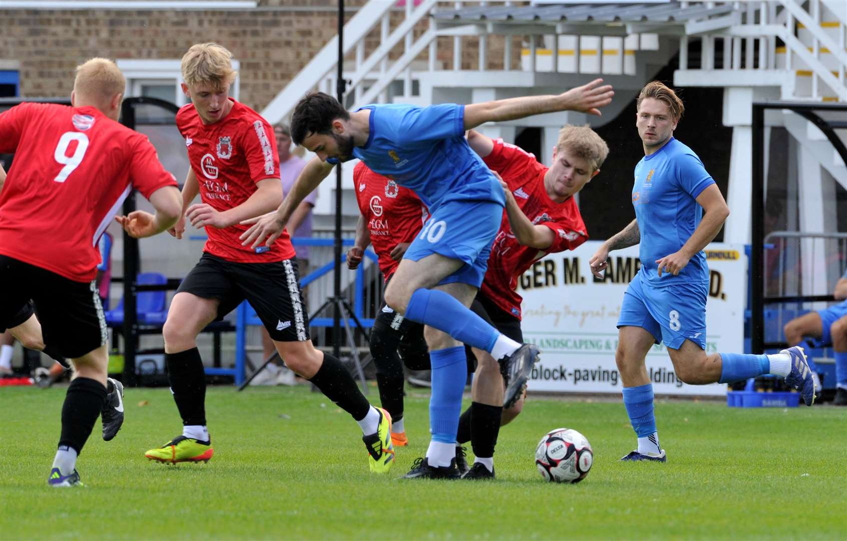 Match action from Pinchbeck's home game with Wivenhoe on Saturday. Photo: Chris Lowndes