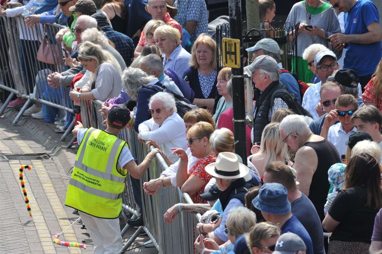 Spectators await in the arrival of Spalding Flower Parade in the town centre