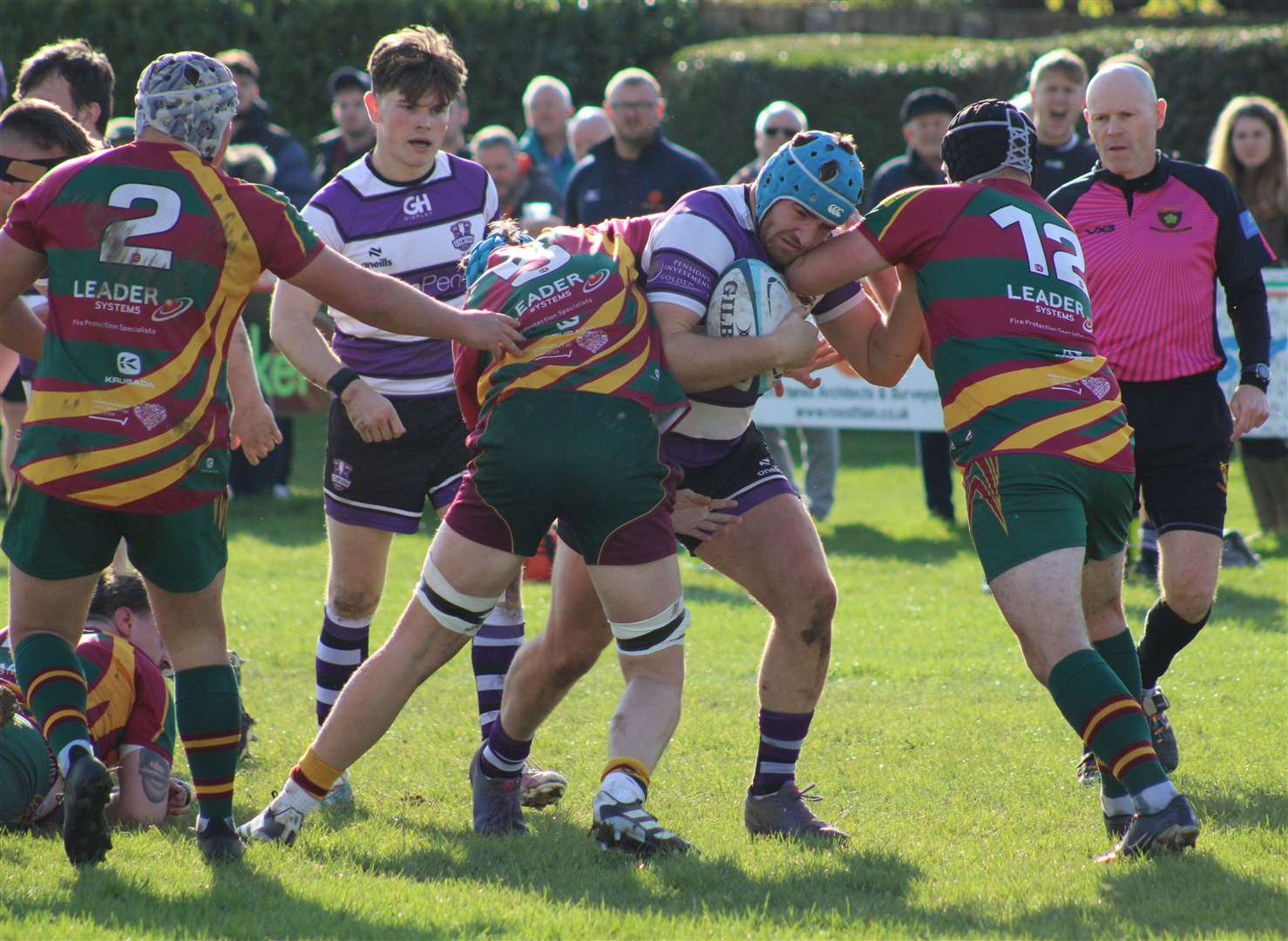 Action from Stamford's home win over Old Laurentians. Photo: Darren Dolby