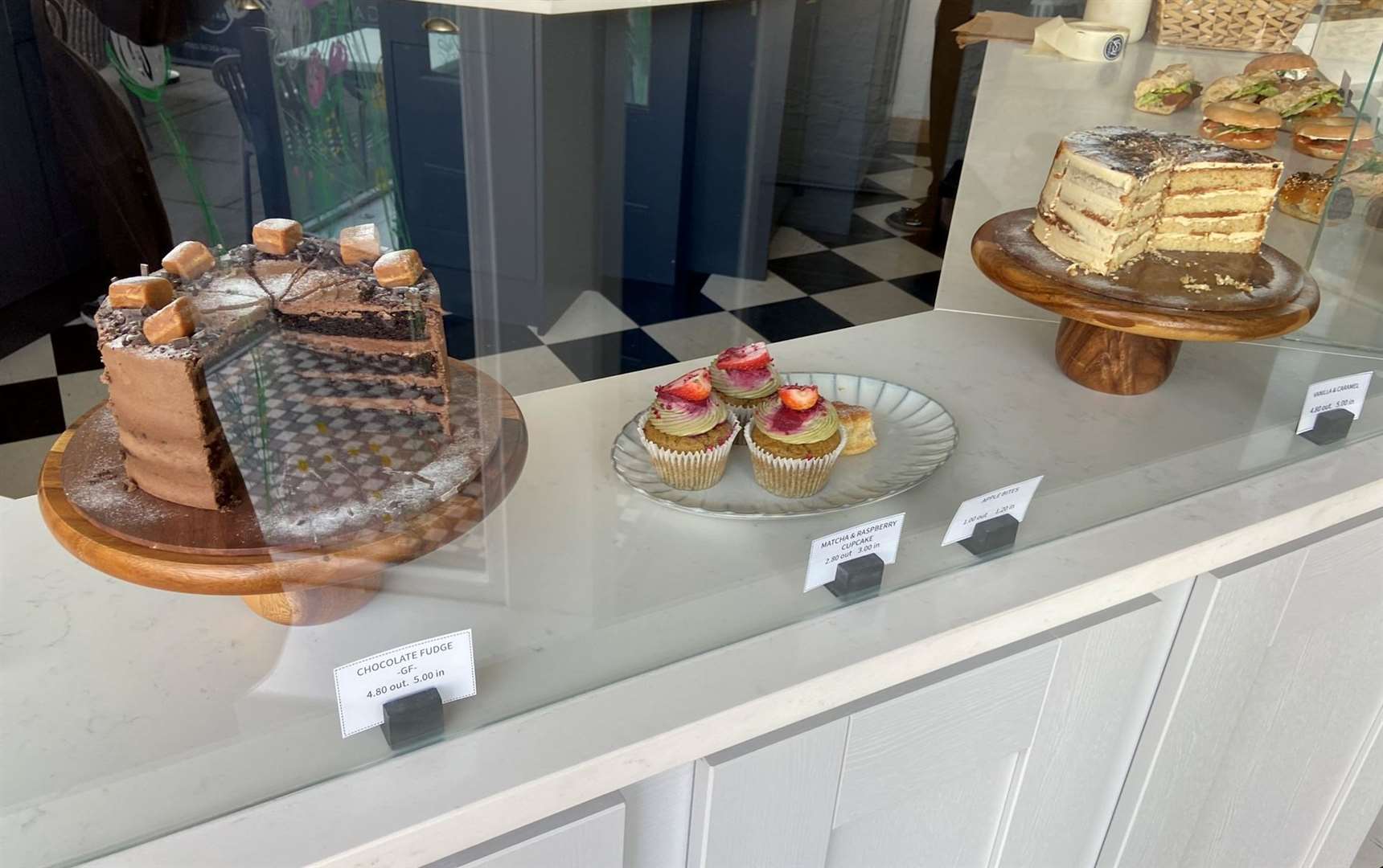 The cakes on offer at Westgate Bakery